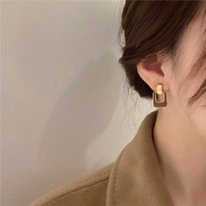 Elegant Simple Style Geometric Stud Earrings Alloy 14K Gold Plated Jewelry For Women Daily Wear