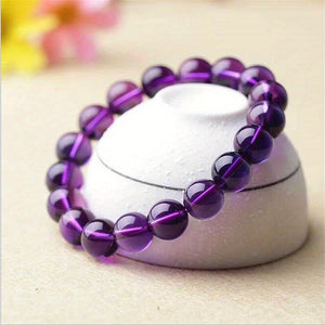 1pc Jewelry Purple Glass Bracelet, Unisex, Size 8mm/0.31in