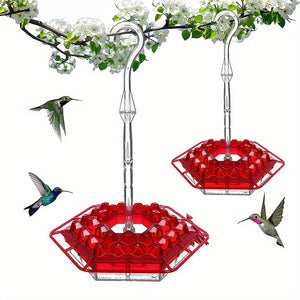 1pc Hummingbird Feeders For Outdoors Hanging, Garden Wild Bird Feeder Humming Birds Feeders Outside, Plastic Saucer Feeder And 30 Feeding Po