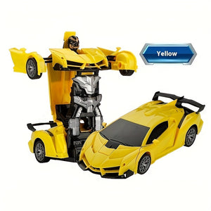 [Transforming Remote Control Car] 1:18 Scale Transforming Remote Control Car Robot - 360°Rotating Drifting, One-Button Deformation - Christmas Gift, Birthday Gift, Halloween Gift
