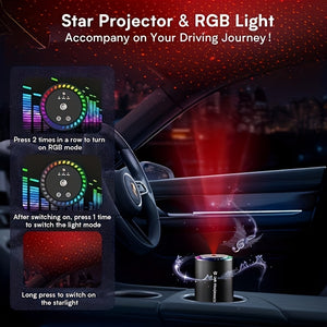 1pc Smart Car Air Freshener with Star Projector & Sonic Diffuser – USB Rechargeable, 4 Auto Modes, Night Light, Essential Oil Compatible, Cologne Scent, Compact Design, Ideal Gift for Car Enthusiasts, Air Freshener Car, JU