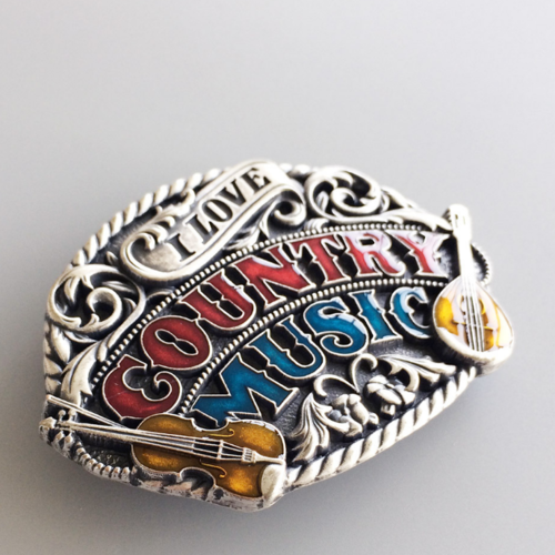 Western Men Zinc alloy Leather Belt Buckle American Country Music Pattern US Local Shipping