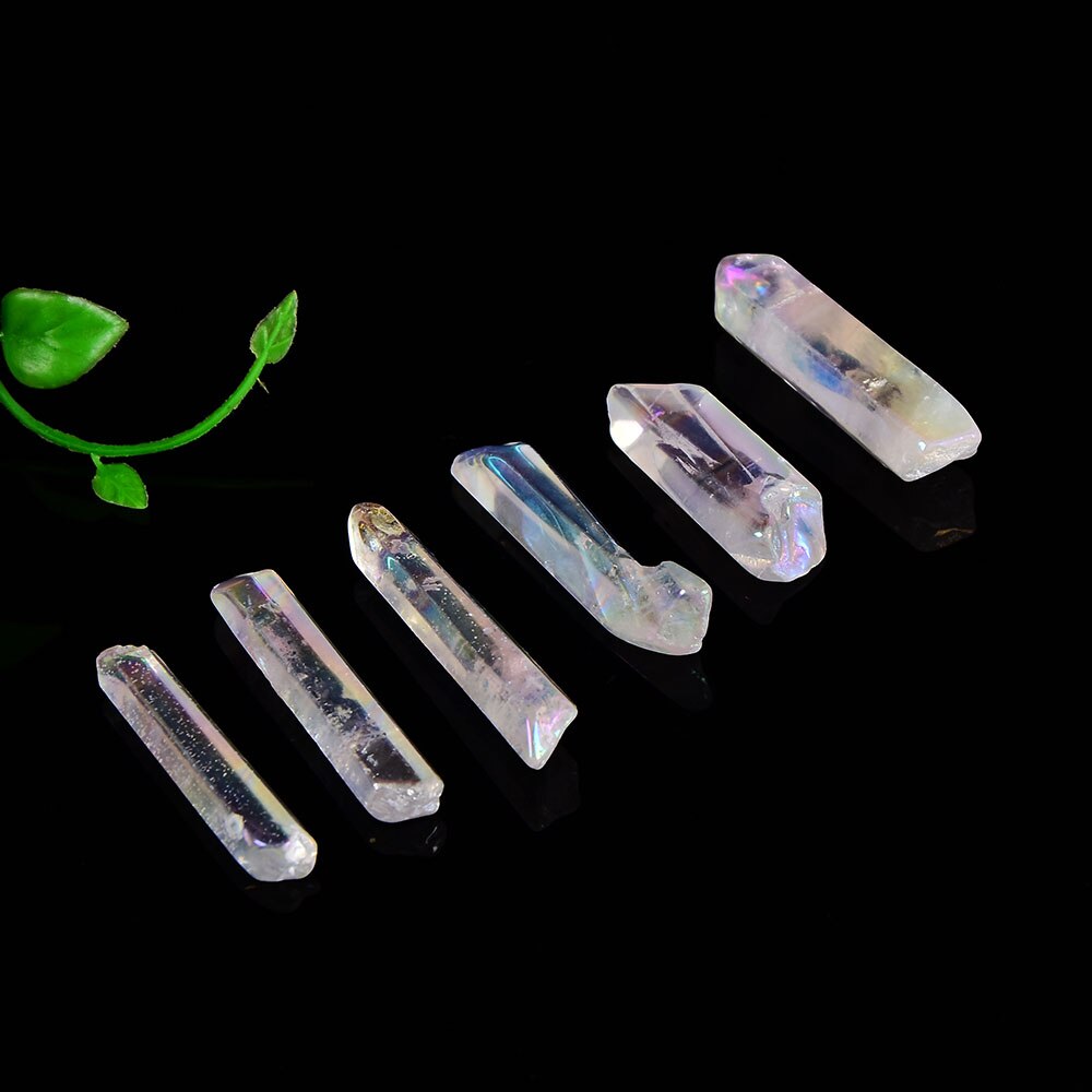 2PCS Natural Crystal Raw Crystals Electroplate Crafts colorful Quartz Collection Home Decor Crystal Point Healing Stone