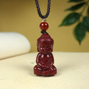 Natural Cinnabar Necklace Tathagata Buddha Necklace For Men And Women Necklace Body Protection Safety Necklace