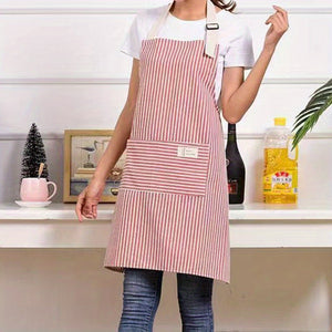 Wholesale Cotton Linen Apron with Stripes, One Pack