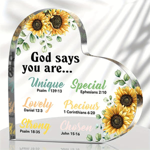 1pc, Sunflowers Gifts For Women Christian Gift For Office Inspirational Gift Prayers Religious Gift Scripture Motivational Gift Flower Decor Positive Table Decor Keepsake Paperweight (Sunflower)