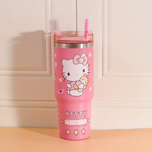 Sanrio 900ML Insulated Water Bottle: Leakproof & Shatterproof – Perfect for Outdoor, Office, and Home with Hello Kitty Design