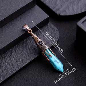 Enhance Your Style With Natural Crystal Stone Necklace Gem Pendant - Energy Therapy And Divination Pendant For Women And Girls (Bronze)