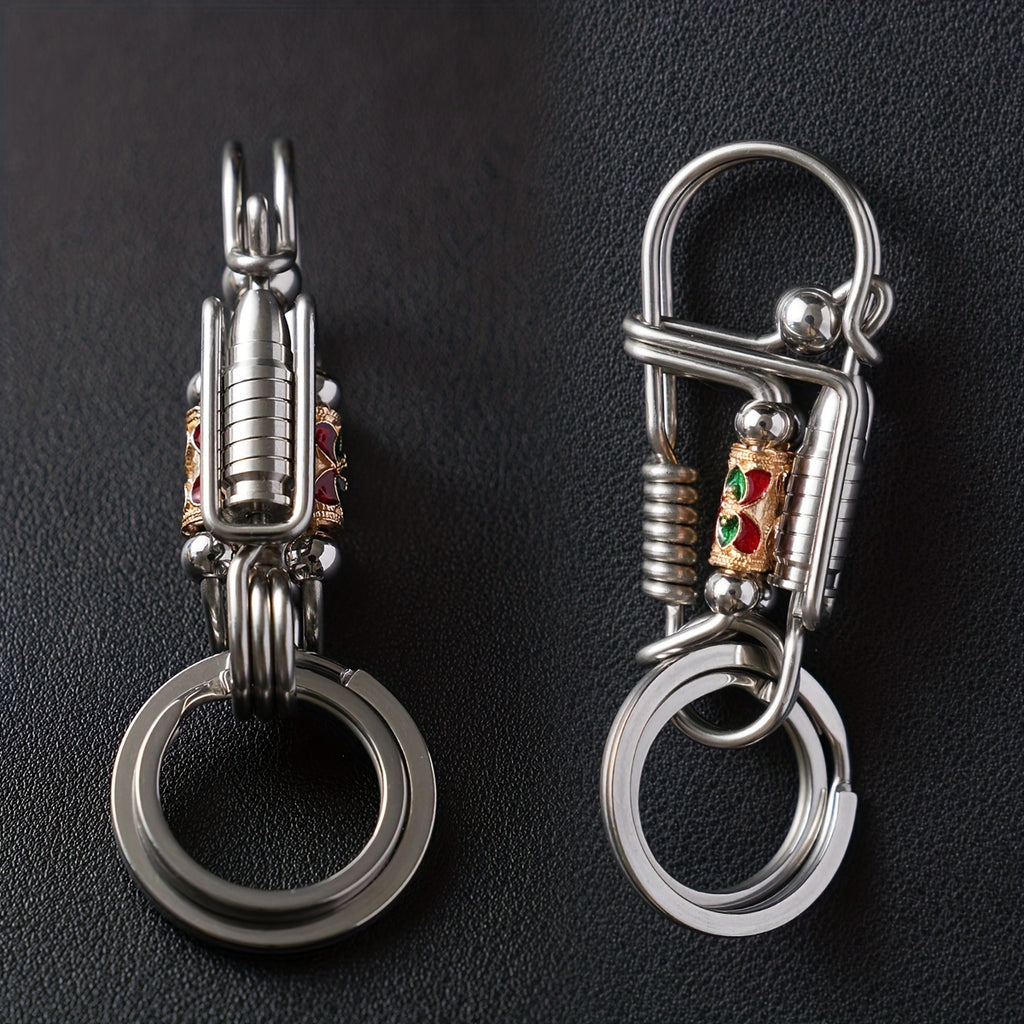 Handmade Stainless Steel Keychain, Creative Keychain For Men