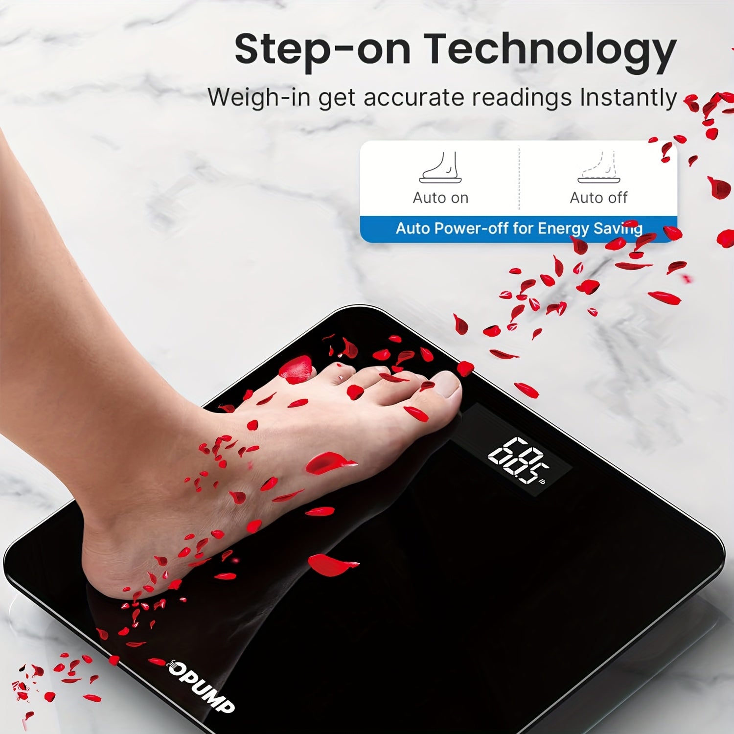 OPUMP High Precision Digital Bathroom Scale, Electronic Weight Scale, Accurate, Safe, Easy to Read, High Capacity, with Backlit HD LCD Display, 400 Lbs Capacity, Switchable Between Kg/lb/st, Includes 3 AAA Batteries