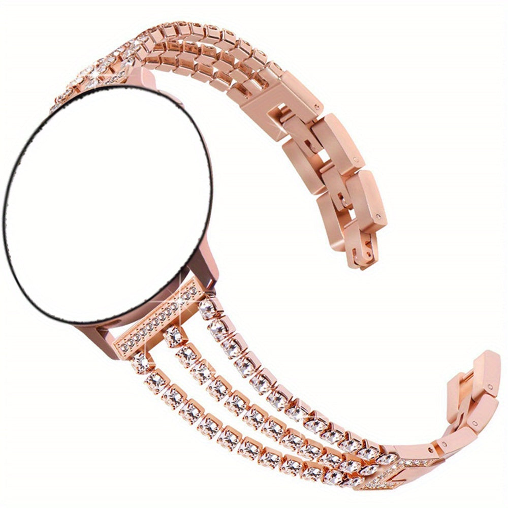 GIROUETTE Rhinestones 22mm 20mm Bands For Samsung Galaxy 3 Active 2 40 44mm Gear S2 S3 Metal Bracelet GT 2 42 Metal Bracelet, Replacement Compatible Smartwatch, Traditional Watch, Compatible Samsung Watch，20mm 22mm Bracelet Wristband Strap Band For Women