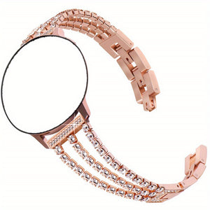 GIROUETTE Rhinestones 22mm 20mm Bands For Samsung Galaxy 3 Active 2 40 44mm Gear S2 S3 Metal Bracelet GT 2 42 Metal Bracelet, Replacement Compatible Smartwatch, Traditional Watch, Compatible Samsung Watch，20mm 22mm Bracelet Wristband Strap Band For Women