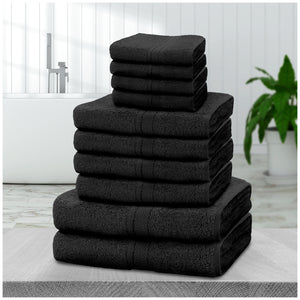 10pcs Towel Bale Set | Luxurious 100% Cotton Towels Family Pack | Quick-Drying, Highly Absorbent & Ultra-Soft Fabric | Includes 4 Face Towels, 4 Hand Towels, 2 Bath Towels | Available in 16 Elegant Colours | Ideal for Home, Gym, Spa, or Beach Use | Durabl