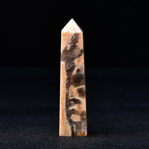 Peach Moonstone with Smoky Quartz Mineral Crystal Healing Specimen Collectible