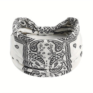 Chic Boho Paisley Headband for Active Women - Durable, Stretchy Turban for Fashion & Sweat Control