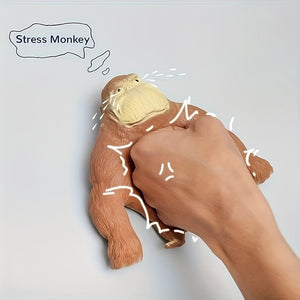 Squishy Monkey Decompress And Squeeze Stress Toy, Cute As Animal Styling Stress Relief Stretchy Toys, Elastic And Soft Fidget Toy Gift, Stress Relief, Birthday, Christmas, New Year GiftBirthday