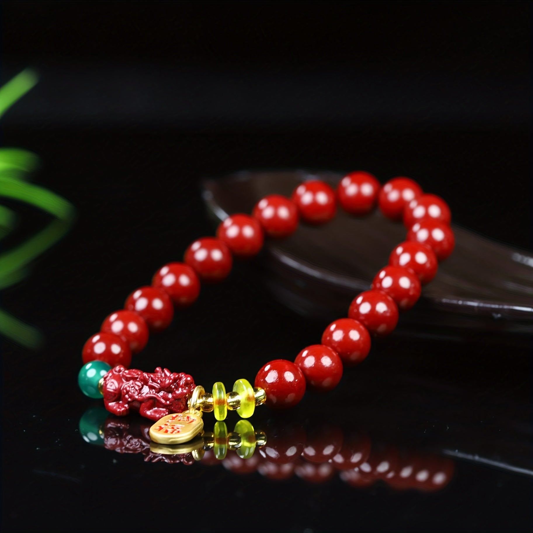 Natural Ore High-quality Cinnabar Bracelet Pixiu Beaded Bracelet Ethnic Style Bracelet Good Luck Bracelet