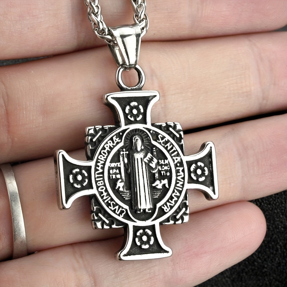 Vintage Jewelry Stainless Steel Pendant With Chain Cross Trend Clothing Accessories Non-rusting Non-allergic Pendant Necklace