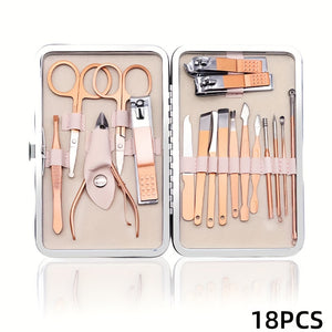 7/10/12/15/18 In 1 Professional Stainless Steel Nail Clipper Pedicure& Manicure Set -  All Purpose Set For Nails Daily And Salon !