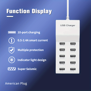 USB Multi-port Charger 5V2.4A 10-port Mobile Phone Fast Charging Socket Multi-function Universal Fast Adapter,USB Wall Charger 10-Port USB C