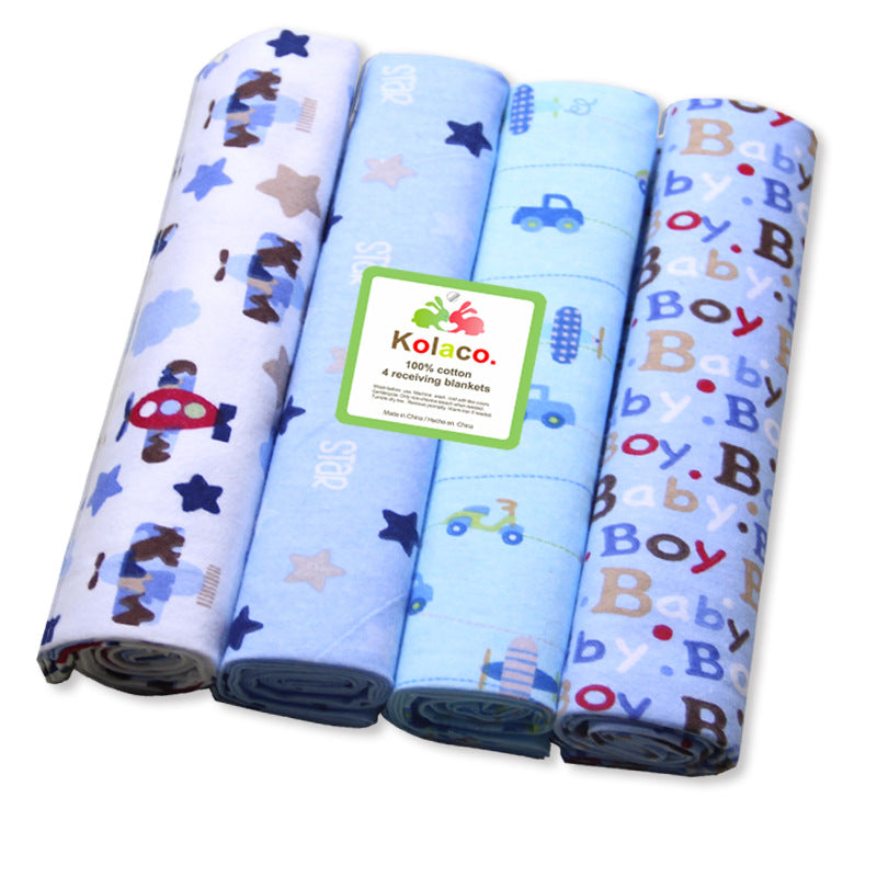 4pcs Soft & Cozy Cotton Receiving Blankets For Newborns - 76x76cm/ 29.92x29.92inch Christmas, Thanksgiving Day, New Year, Valentine's Day Gift Easter Gift