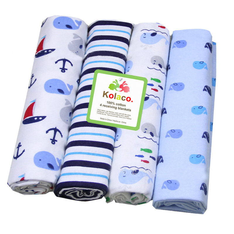 4pcs Soft & Cozy Cotton Receiving Blankets For Newborns - 76x76cm/ 29.92x29.92inch Christmas, Thanksgiving Day, New Year, Valentine's Day Gift Easter Gift