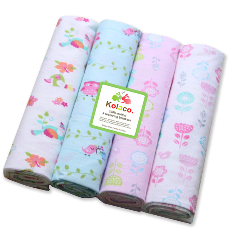 4pcs Soft & Cozy Cotton Receiving Blankets For Newborns - 76x76cm/ 29.92x29.92inch Christmas, Thanksgiving Day, New Year, Valentine's Day Gift Easter Gift