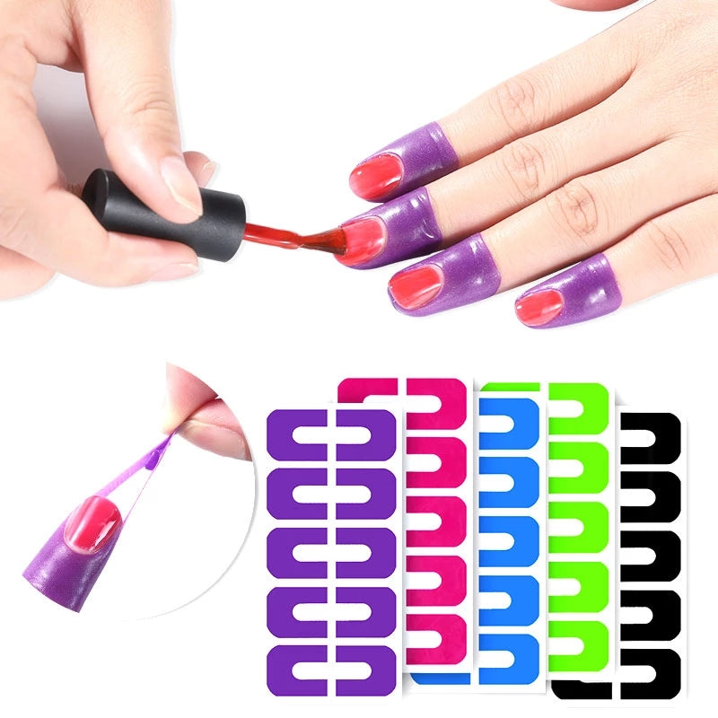 U-shape Nail Polish Protector, Plastic Latex Nail Polish Barrier, Hot Stamping For Anti-overflow Nail Polish