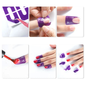 U-shape Nail Polish Protector, Plastic Latex Nail Polish Barrier, Hot Stamping For Anti-overflow Nail Polish