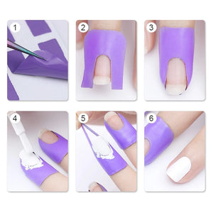 U-shape Nail Polish Protector, Plastic Latex Nail Polish Barrier, Hot Stamping For Anti-overflow Nail Polish