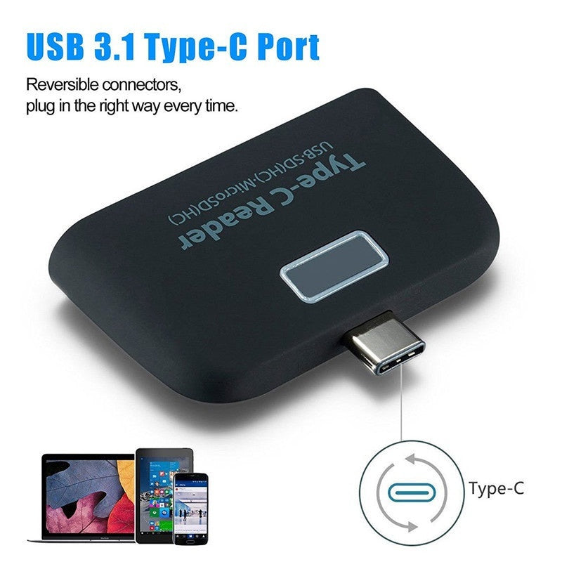 Multifunctional Smart 4 In 1 Laptop PC Durable Phone TF Micro SD With Micro USB Charge Port USB 3.1 Universal Type C Adapter OTG Card Reader