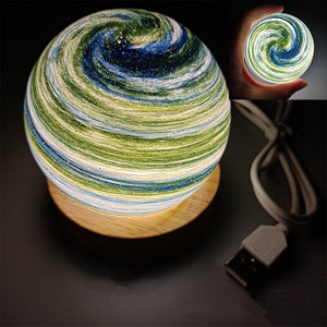 1pc 3D Moon Glass Lamp, USB Powered Planet Mini Night Light With Wooden Stand, Decorative Ambient Table Lamp For Kids Girls Boys Friends Bir