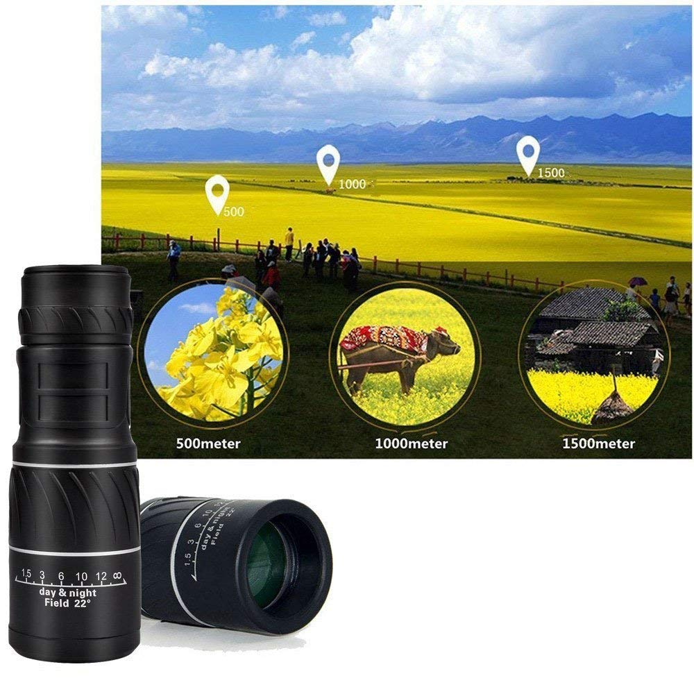 Portable Telescope 16x52 Military HD Professional Monocular Zoom Binoculars Night Hunting Optic Scope Big Vision Telescopio