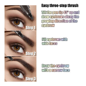 Flawless Waterproof Eyebrow Pen: Microblading Precision, 5 Shades, Natural & Long-Lasting Look, Suitable for All Skin Types