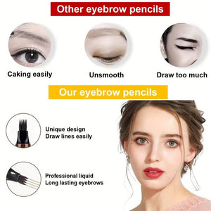 Flawless Waterproof Eyebrow Pen: Microblading Precision, 5 Shades, Natural & Long-Lasting Look, Suitable for All Skin Types