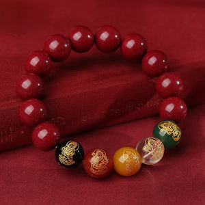 2023 New Cinnabar God Of Wealth Bracelet For Men, Men's Lucky Beads Bracelet