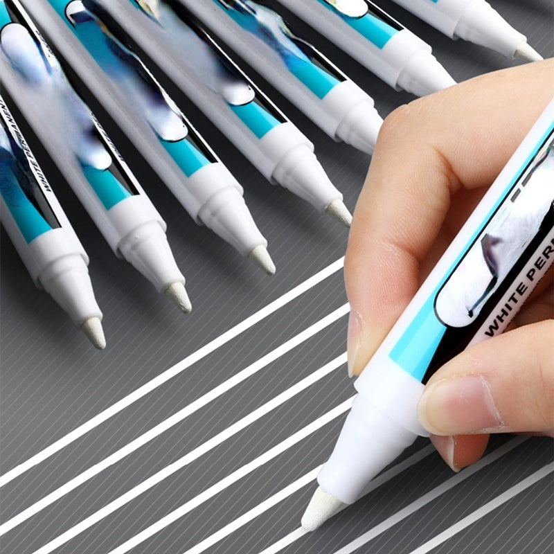 1pc Acrylic White Permanent Paint Pen White Marker Pen Oily Thin Head Express Waterproof And Non-fading