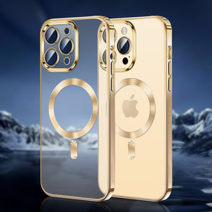 Golden Phone Case Compatible Magnetic Suction Electroplating Phone Case For IPhone 15,14,13,12,11 Pro Max,XS Max,X,XR,8,7,6,6S Mini,Plus,202