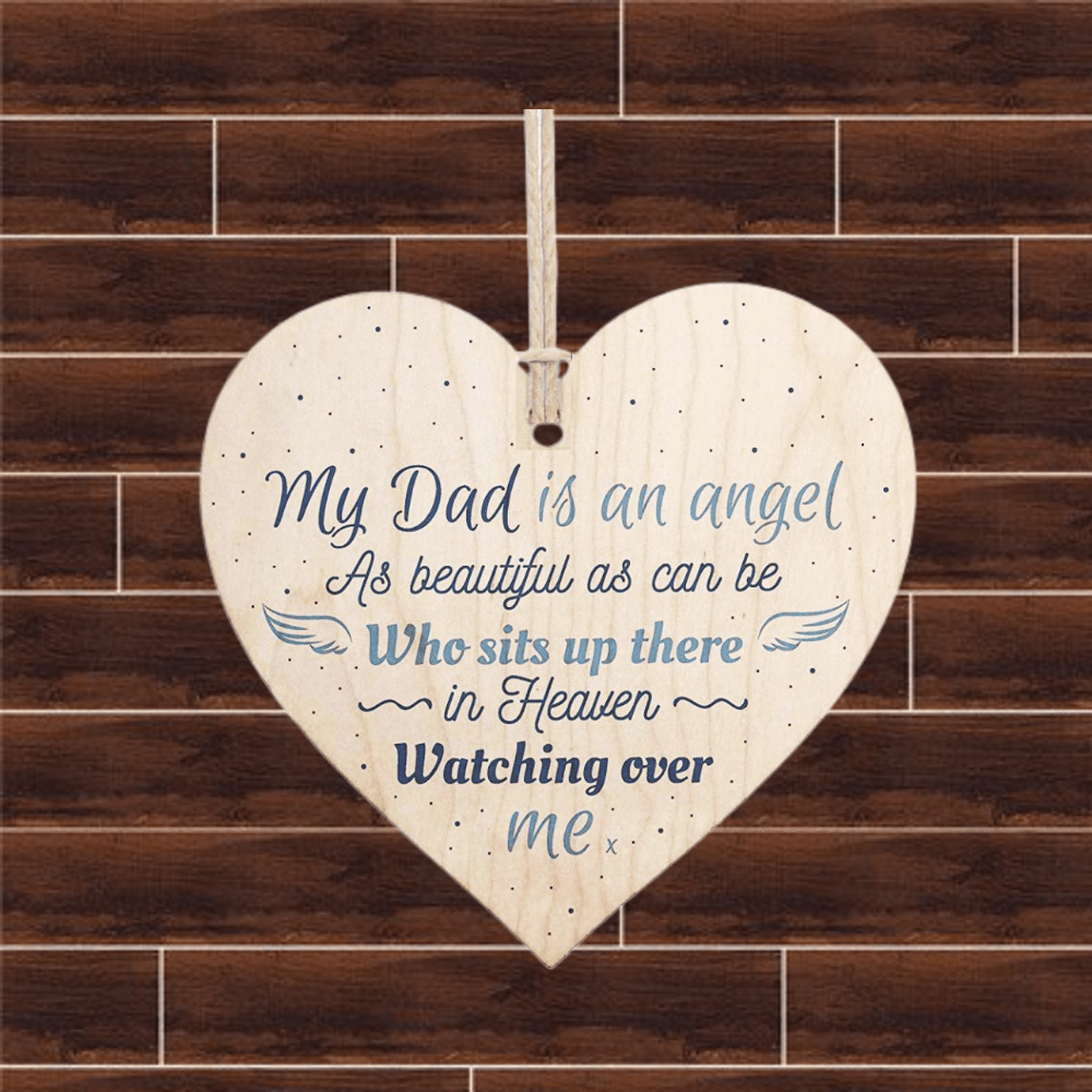 Dad Angel Memorial Plaque Sign  Memory Fathers Day Keepsake Tree Decoration Gift