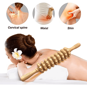 Natural Wood Handheld Roller Massager for Fascia, Fat, Muscles, and Abdomen - Relieve Muscle Tension and Promote Circulation