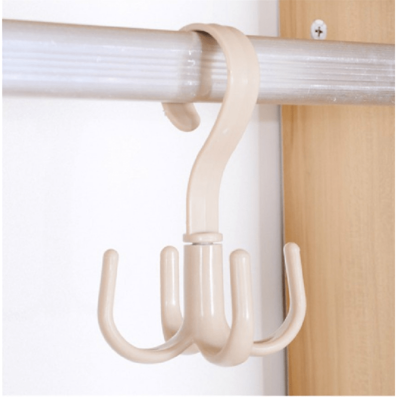 1pc Four-claw Hook 360-degree Rotatable 4-claw Hanger Wardrobe Multi-functional Hanging Bag Tie Drying Hanging Rack