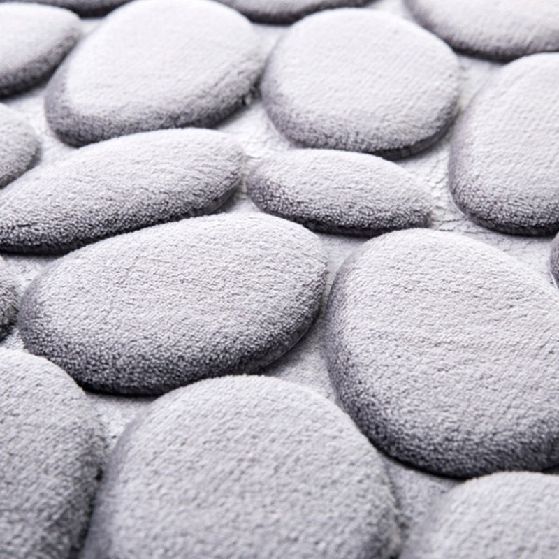 Elegant Quick-Dry Cobblestone Bath Rug: Non-Slip, High Absorbency for Safety & Style in Home Decor