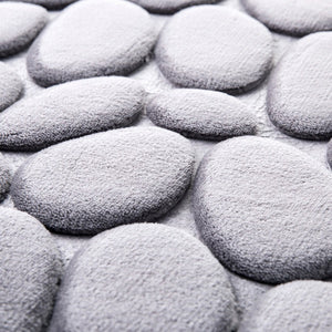 Elegant Quick-Dry Cobblestone Bath Rug: Non-Slip, High Absorbency for Safety & Style in Home Decor