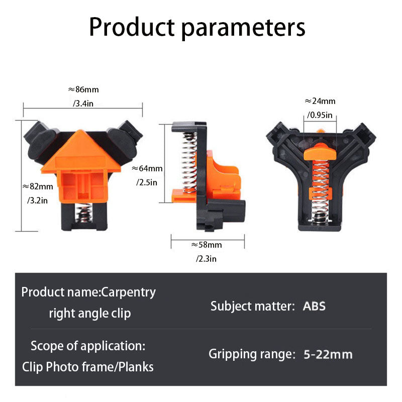 4pcs Woodworking Right Angle Clamps - Perfect For Picture Frames, Fish Containers & More!