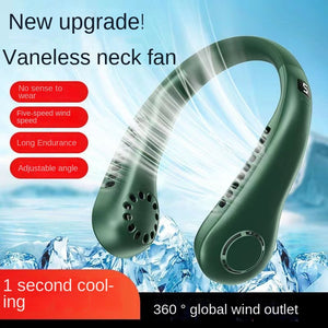 2023 New Mini Neck Fan Portable Bladeless Hanging Neck Rechargeable Air Cooler 3 Speed Mini Summer Sports Fans, Cool Portable Fan, School Su