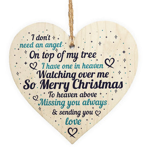 Commemorative Christmas Decoration Christmas Tree Decoration Wooden Heart Shape Mom Dad Boyfriend Gift Anniversary Gift Christmas Gift