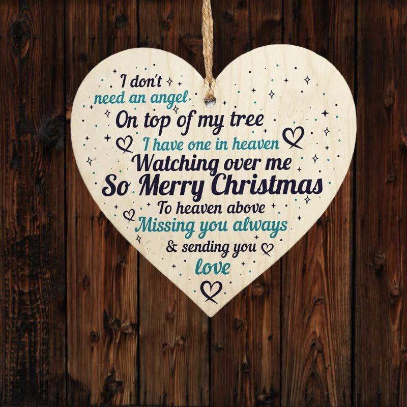 Commemorative Christmas Decoration Christmas Tree Decoration Wooden Heart Shape Mom Dad Boyfriend Gift Anniversary Gift Christmas Gift