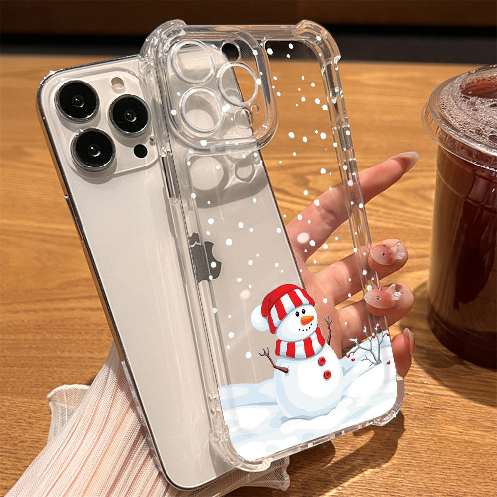 Christmas Popular Pattern Acrylic Four-corner Anti-fall Phone Case For IPhone