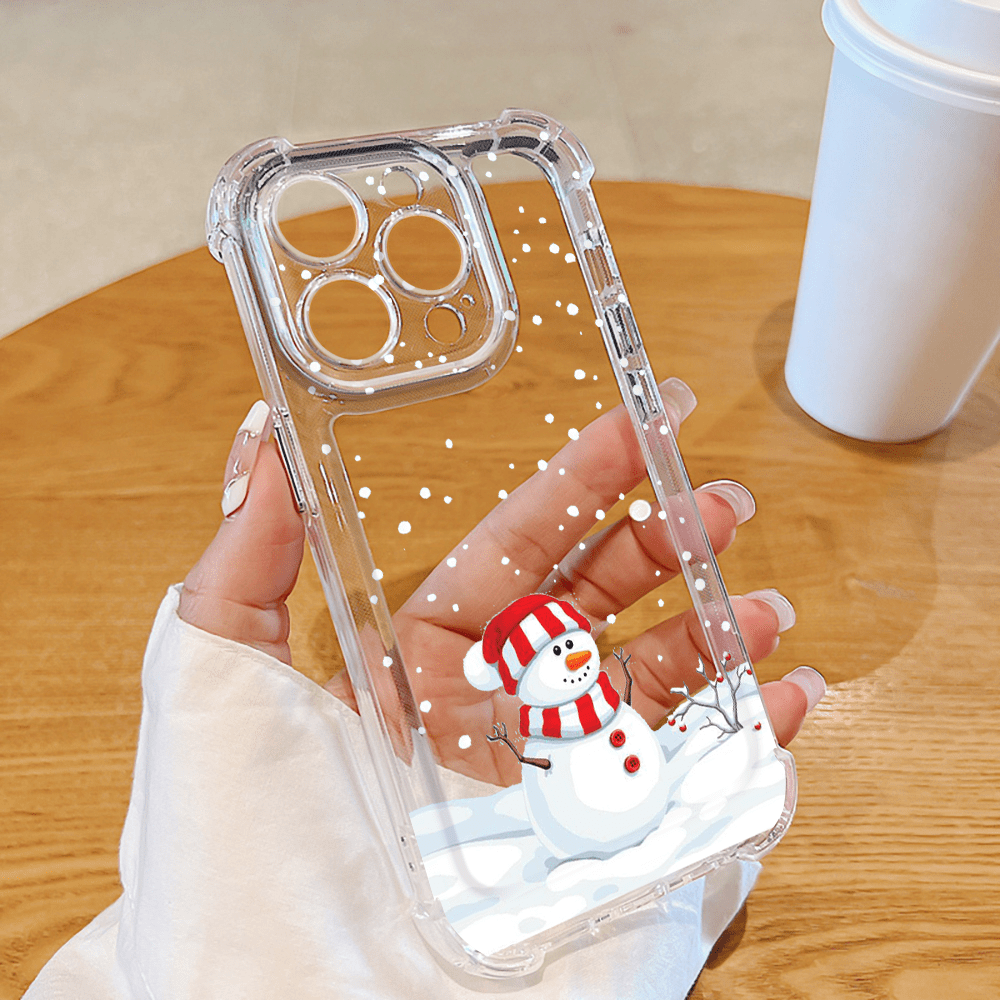 Christmas Popular Pattern Acrylic Four-corner Anti-fall Phone Case For IPhone