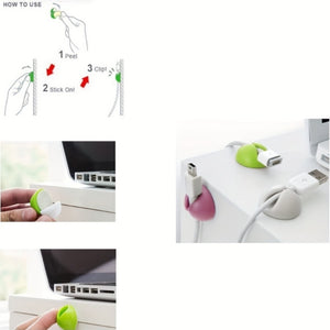 3pcs Cable Clips - Cord Holder and Organizer for Desk, Home, Car, and Office - Efficient Storage Solution